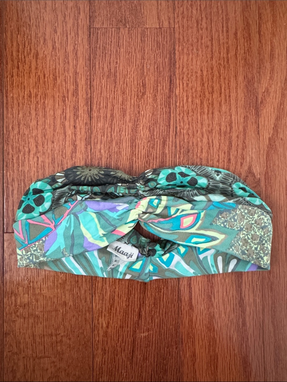 Maaji Teal & Green Patterned Twist Headband
